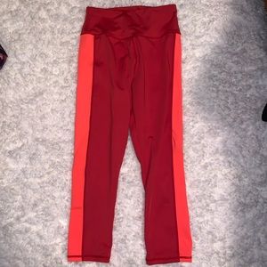 Cropped athletic leggings - XS - neon